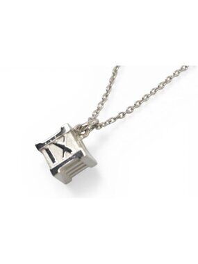 Tiffany & Co Necklace Pendant Silver Atlas Cube Width 0.8 cm